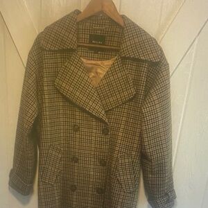 Beulah Style Tartan Plaid Wool Blend Long Coat